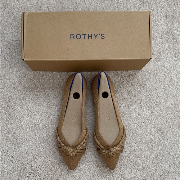 Rothy's Shoes - NEW Rothy's the Knot Point 2 flats in Goldstone size 9